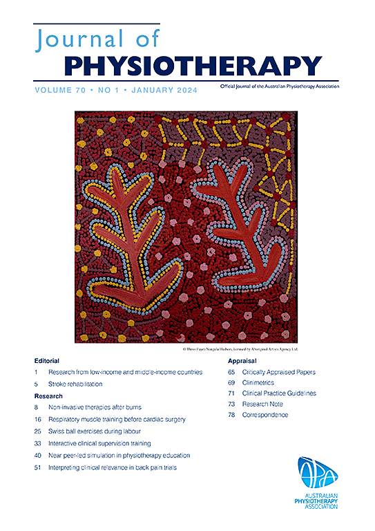 Go to journal home page - Journal of Physiotherapy